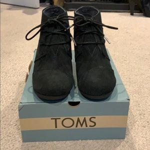 TOMS Black Suede Booties